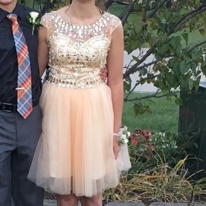 Champaign Colored Homecoming Dress